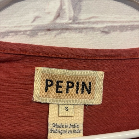 Pepin Maroon Long Sleeve Top with Braided Side Detail – Size Small - Picture 4 of 5